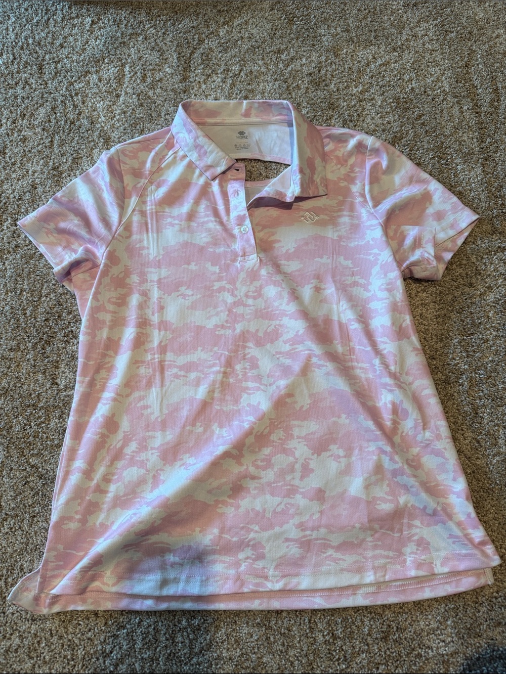 Ladies' Pink Camo Short Sleeve Polo - Performance Tee